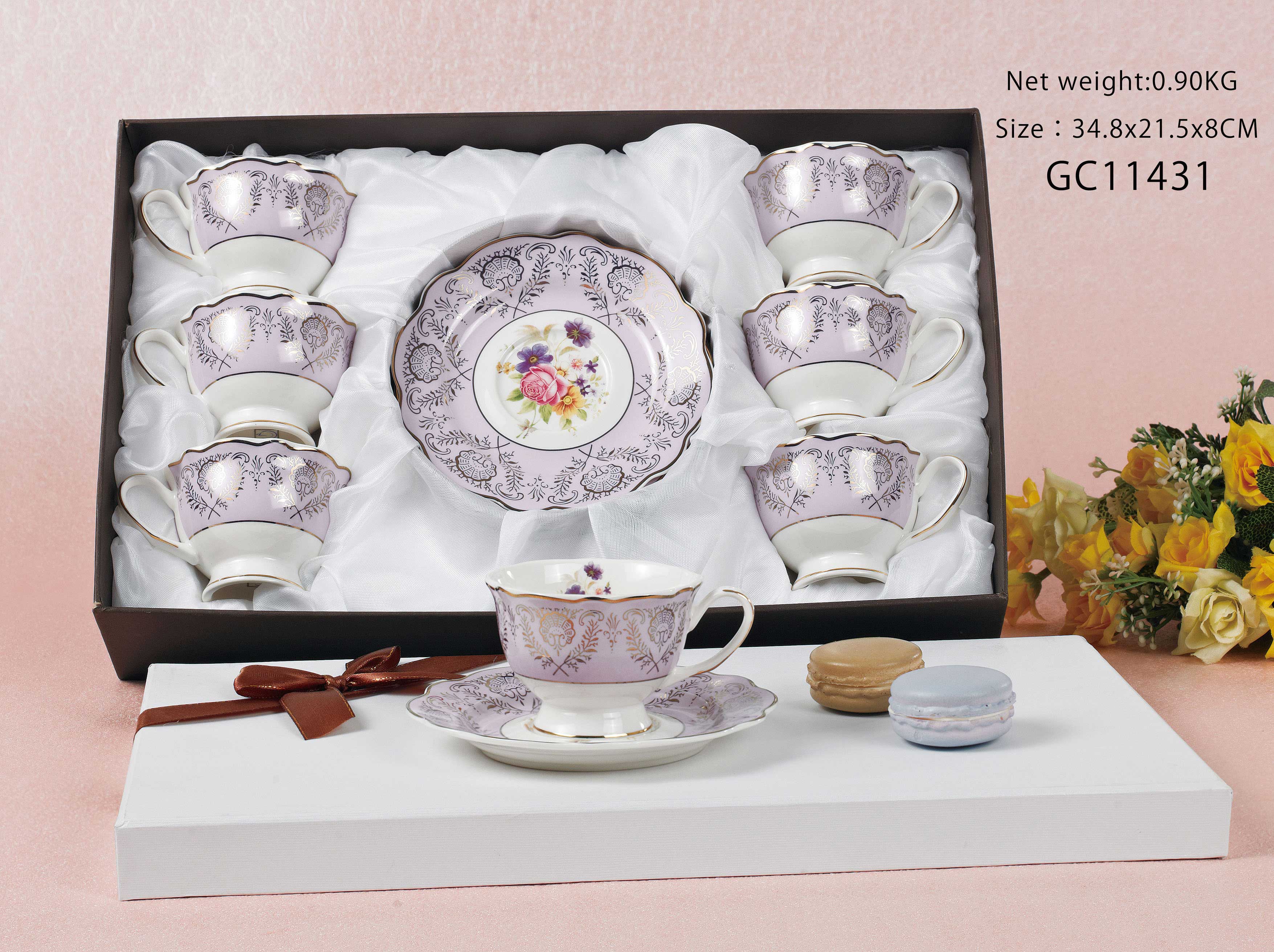 90CC HK SHAPE CUP&SAUCER - Set of 6