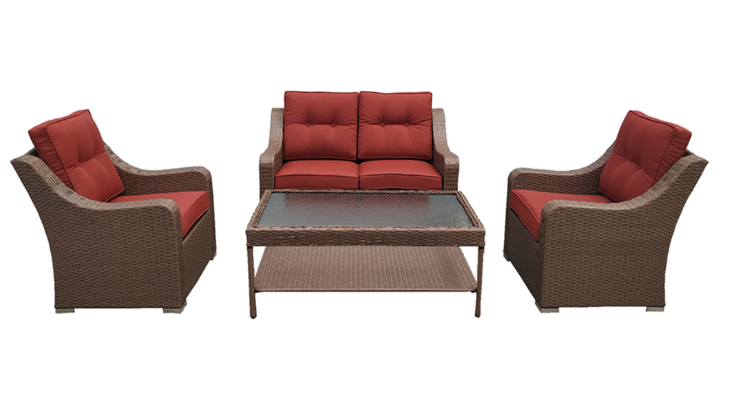 4PC wicker sofa set with cushion