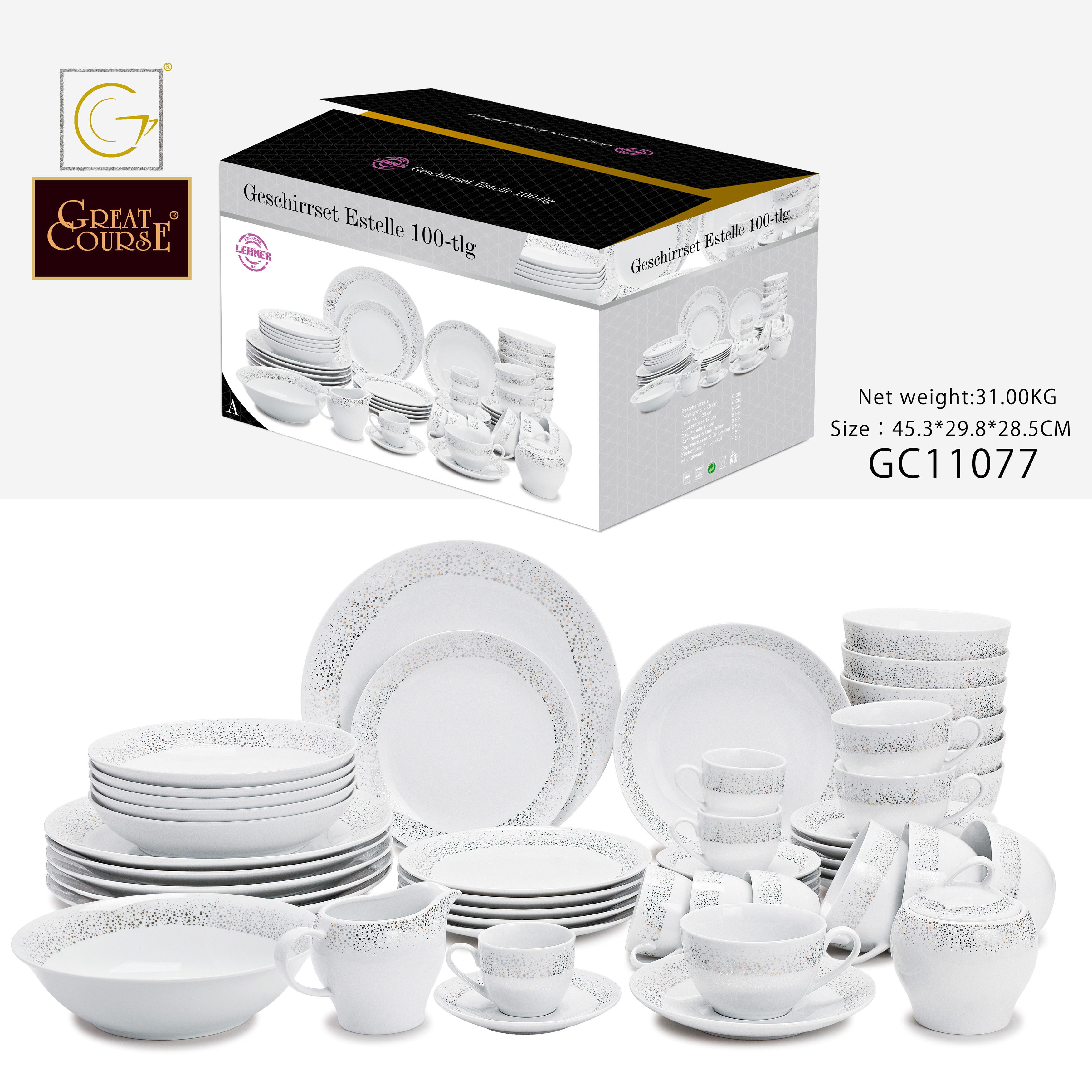 100pcs Coup Shape Dinner Set