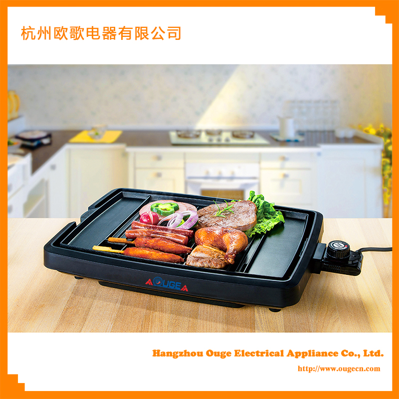 Die cast aluminum electric grill pan with non-stick surface HP4025