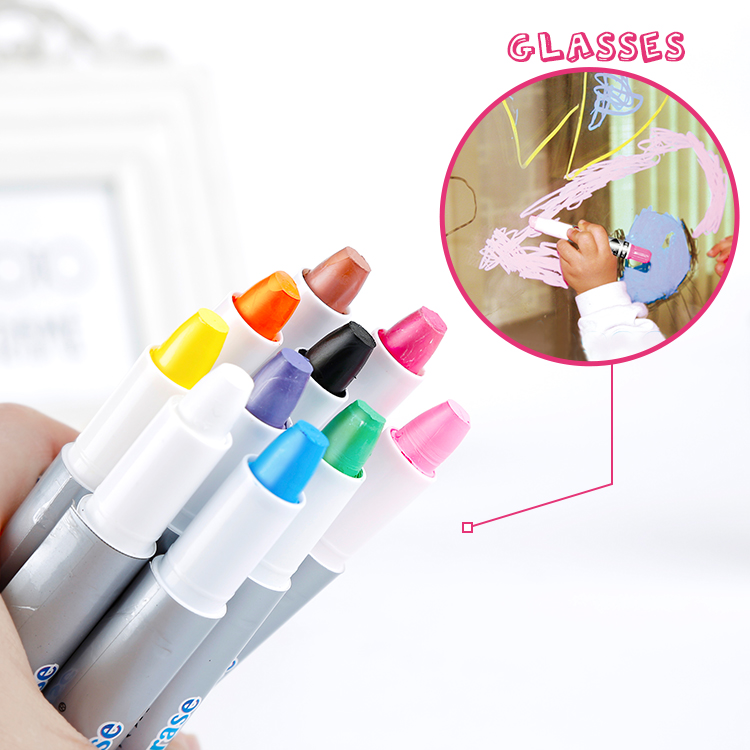 Factory Baby Bath Crayon Easy Washable 12 Colors Gift Easy Erasable Window Twist Crayon