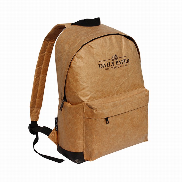 Recycled reinforced paper-look fabric backpack