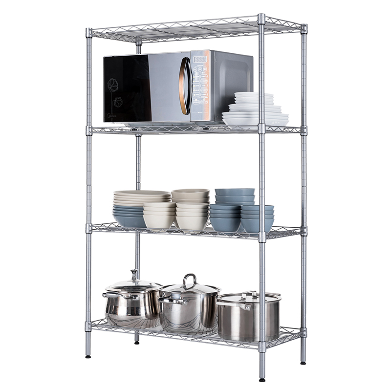4-Shelf Adjustable Heavy Duty Storage Shelving Unit Steel Organizer Wire Rack, Black
