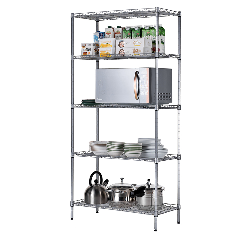 5-Wire Shelving Metal Storage Rack Adjustable Shelves for Laundry Bathroom Kitchen Pantry Closet