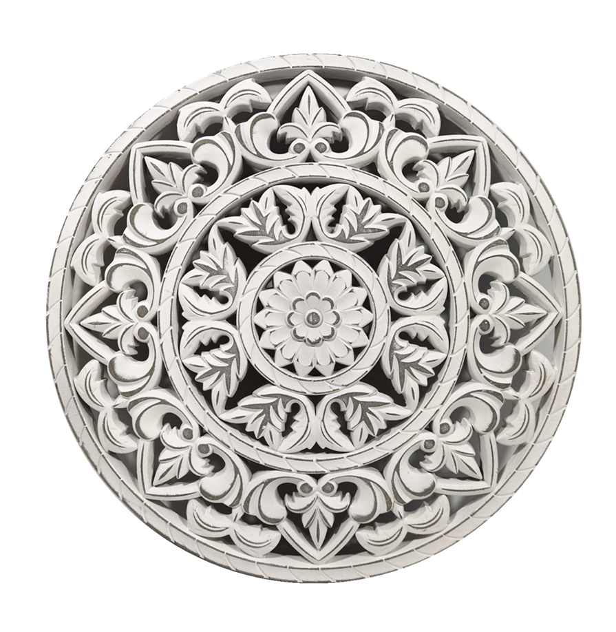 Handmade MDF embossed decorative art circular wall decorative board
