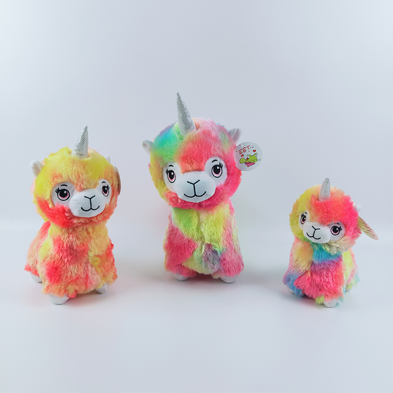 Plush colorful llama toy soft cute llama plush stuffed lovely baby toy llama