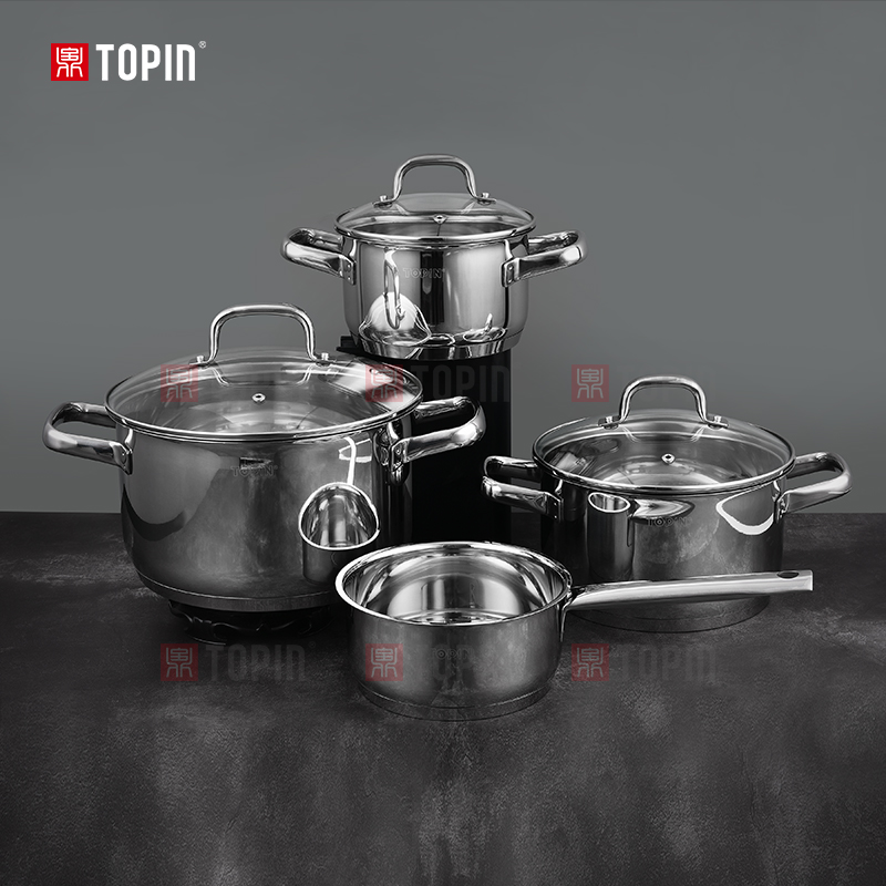 Topin stainless steel 7pcs cookware set