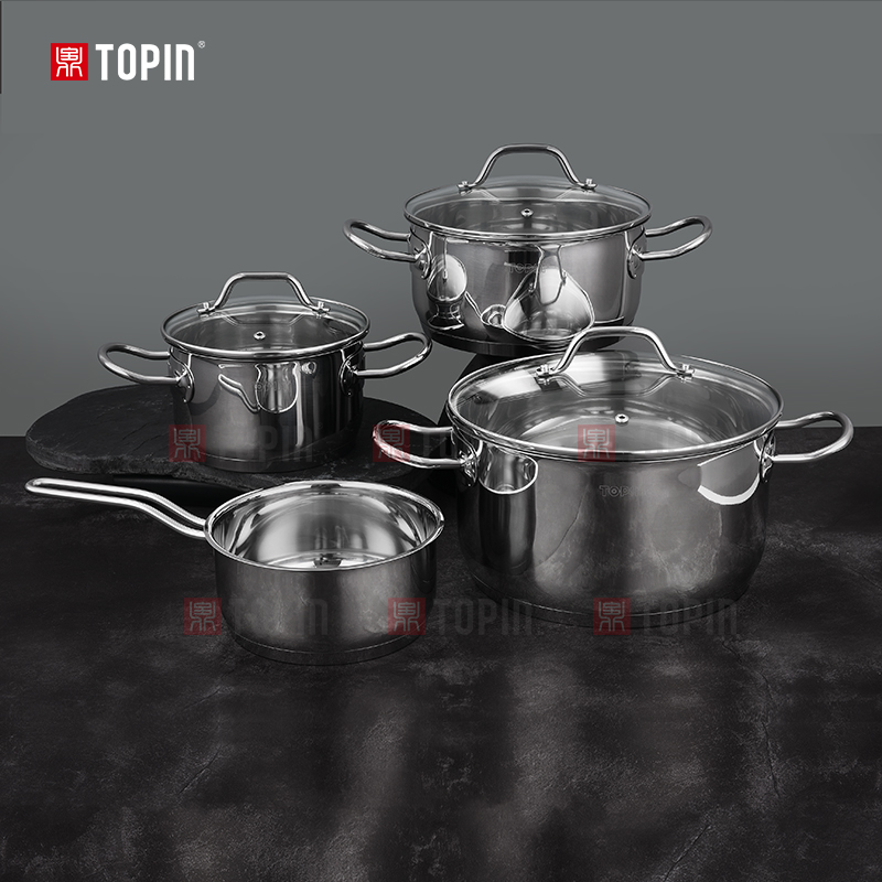 Topin stainless steel 7pcs cookware set