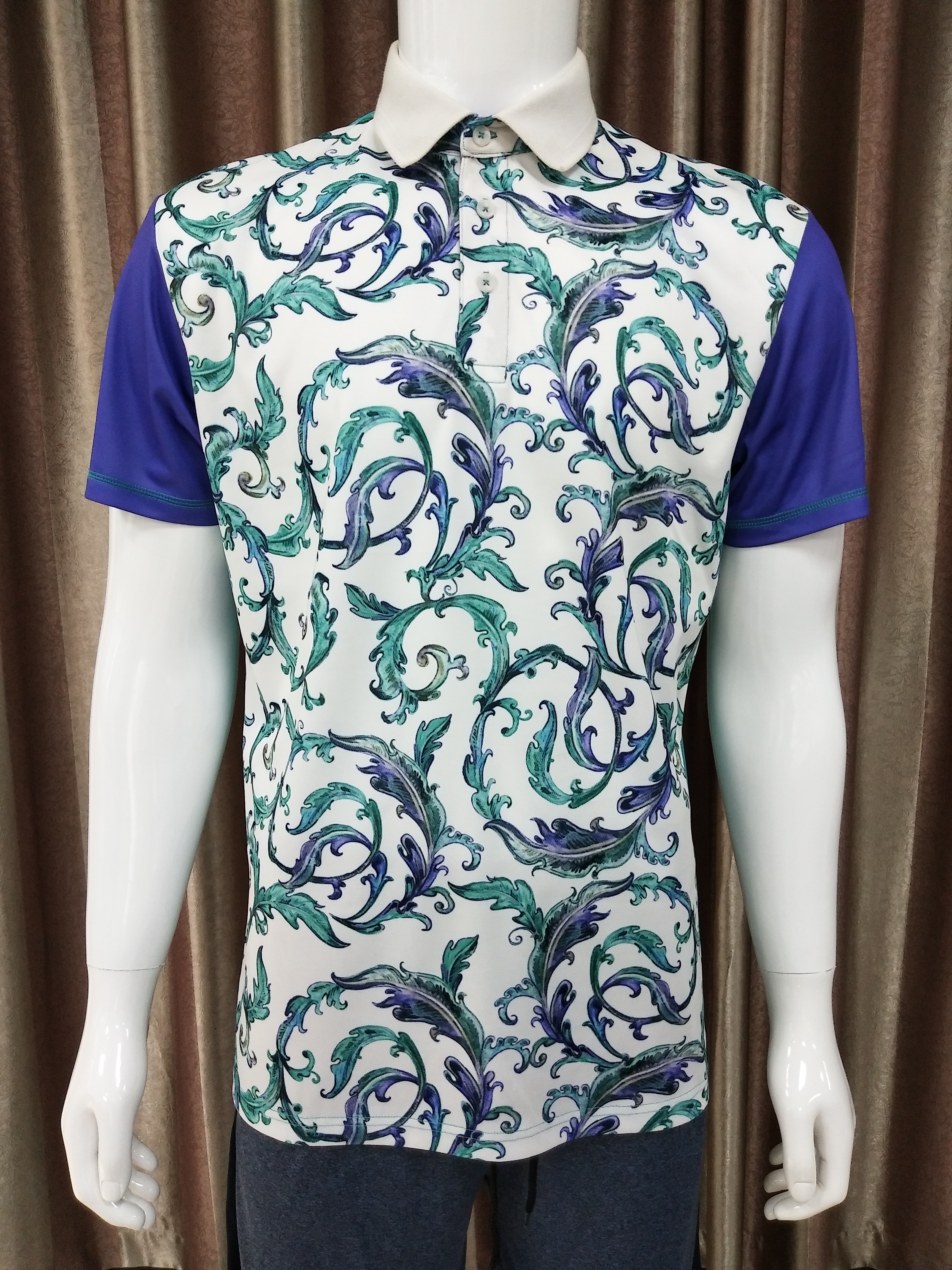 100%polyester interlock mens sublimation printed polo shirt