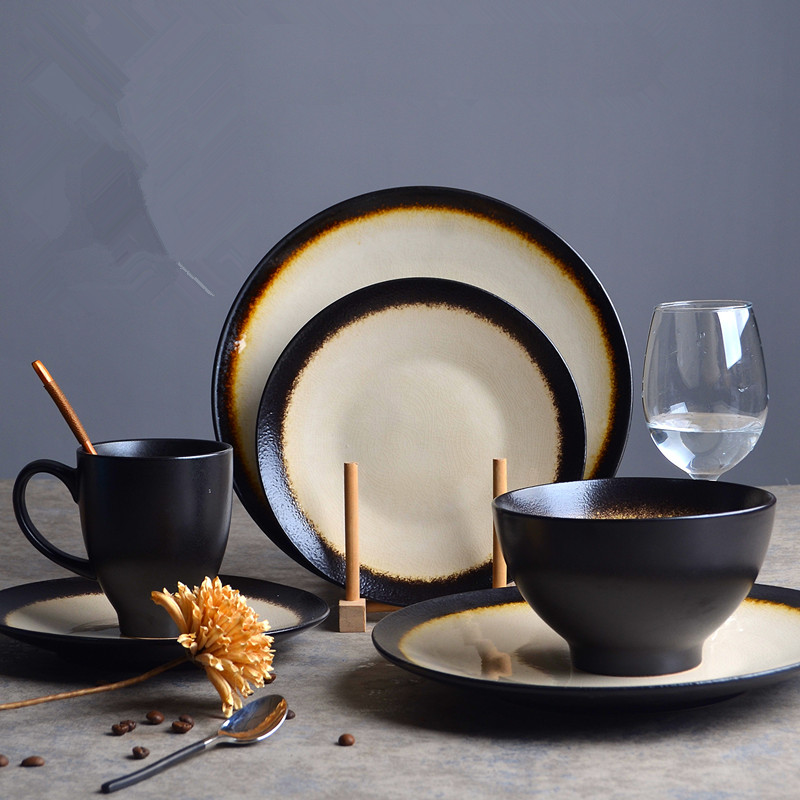 16 pcs crackle glaze dinner set