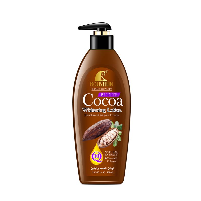 ROUSHUN Cocoa butter body lotion for woman coconut Vitamin E and Collagen Moisten Whiten Body Lotion Natural Extract