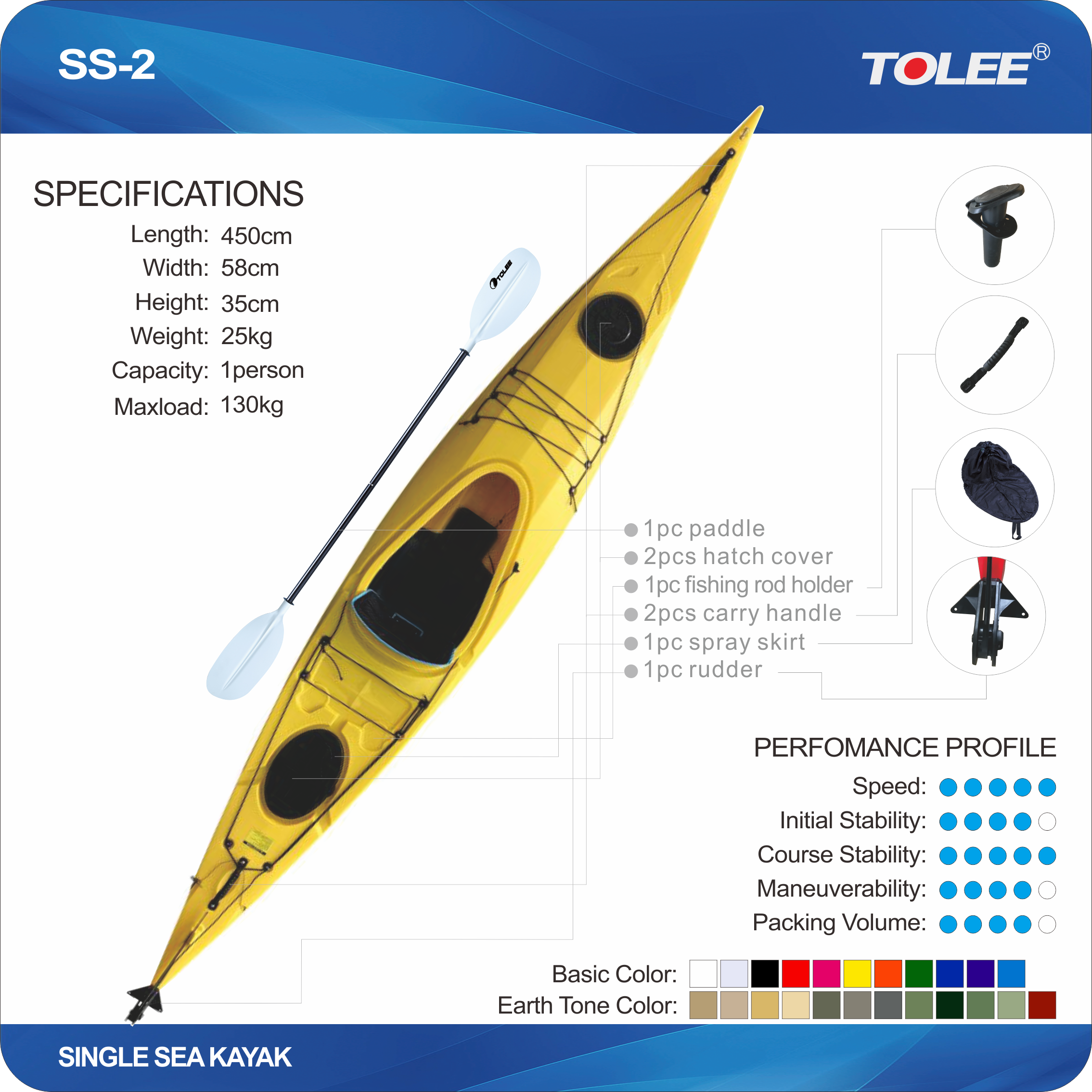 Sea kayak TOLEE factory New Single Sea kayak SS-2