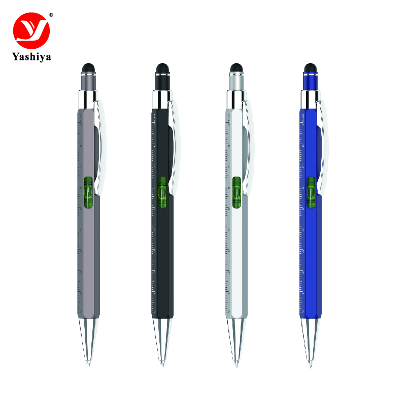 Asia stationery SY8008L hexagonal aluminum barrel with paint finish and level ballpoint pen