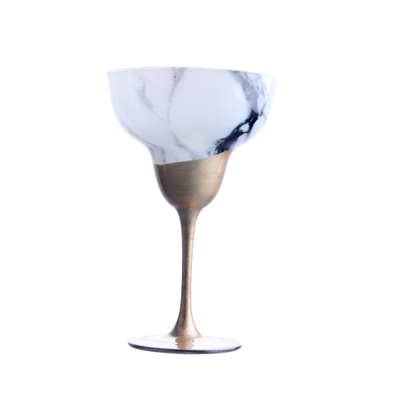 Modern simple style marbling glass cup set for dinner