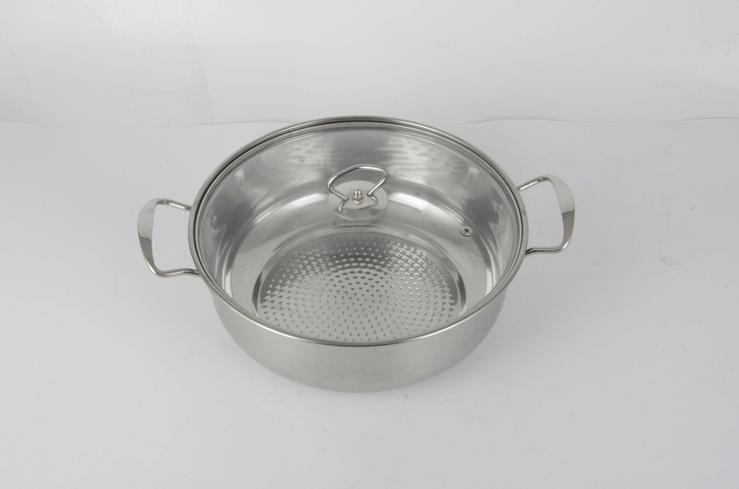 RGS-TH5402 Stainless steel extra thick full scale hot pot (steel handle) ss401
