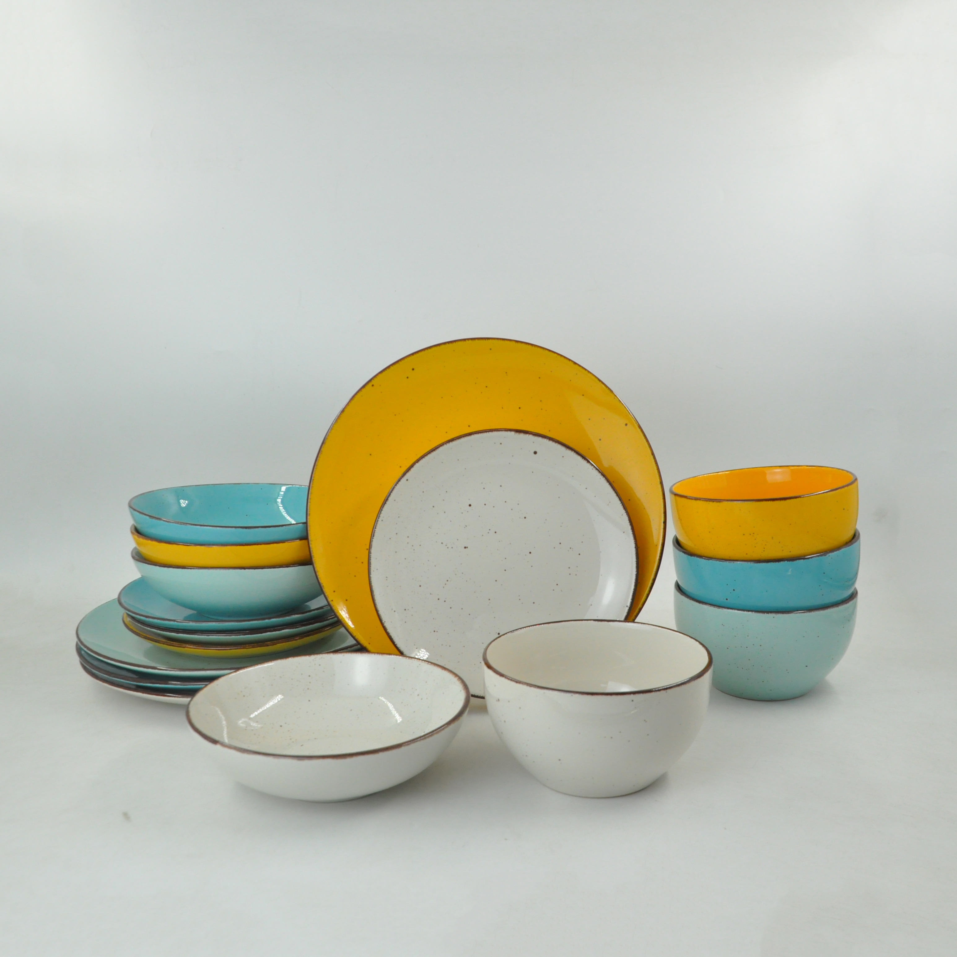 Ceramic glazed tableware Set Wholesale price Kitchen ceramic plate Set