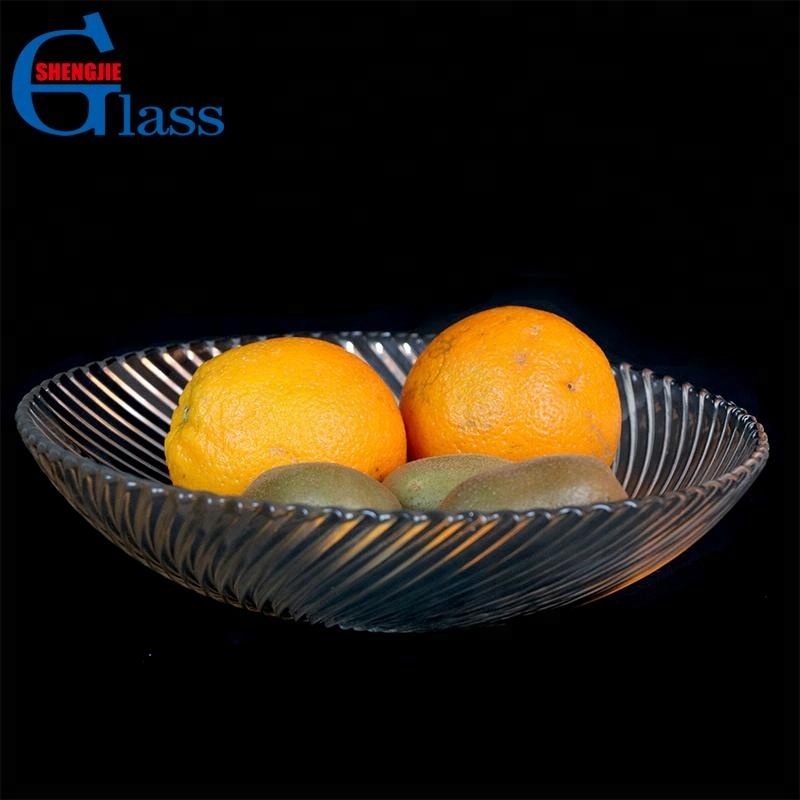 Swirl Design Large Glass Dinner Fruit Plate For Home Or Hotel