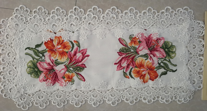 X Stitch Embroidered Tablerunner