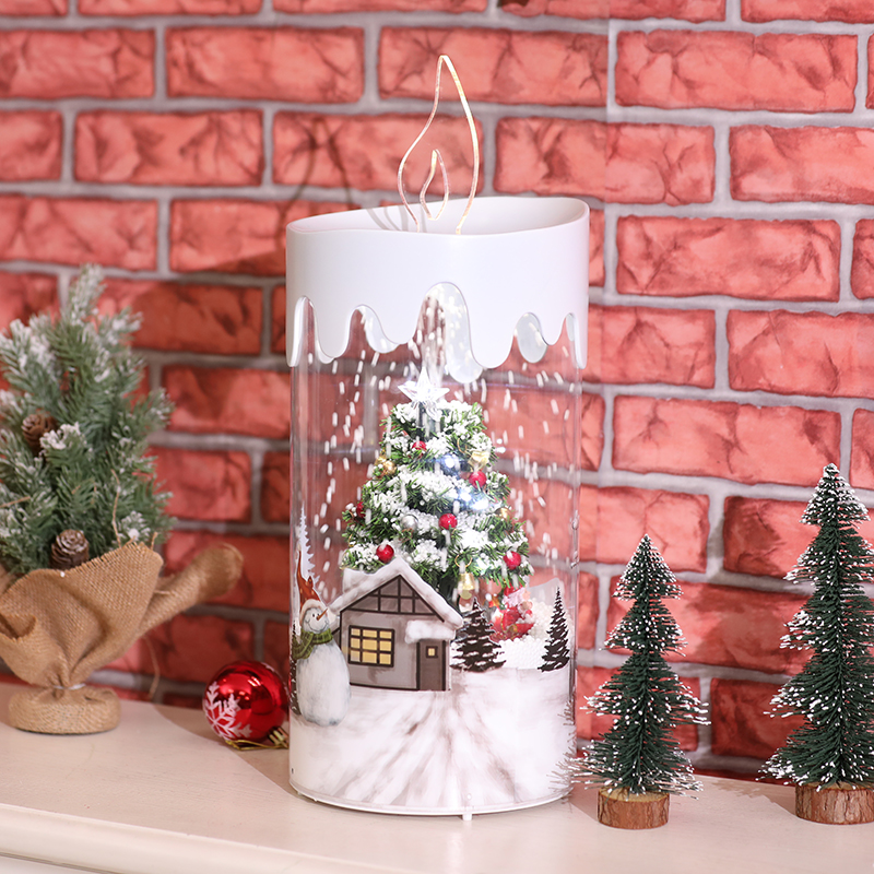Snwoing christmas candle