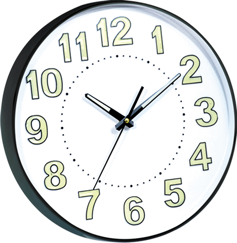 wall clock; quartz clock; luminous clock; simple round clock; 12inch 30cm
