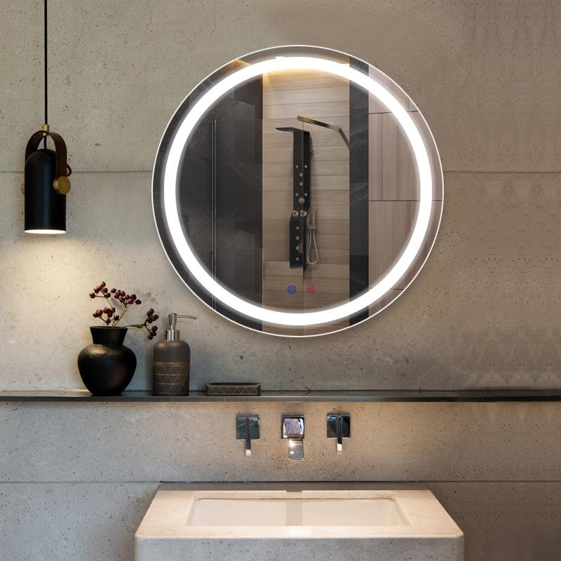 Customize Hotel Bathroom bathroom Anti-Fog intelligent bath mirror with led lights for wholesale