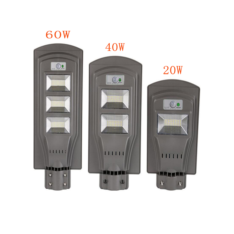 批发价户外 IP65 防水太阳能路灯 20w 40w 60w 一体式太阳能 LED 路灯