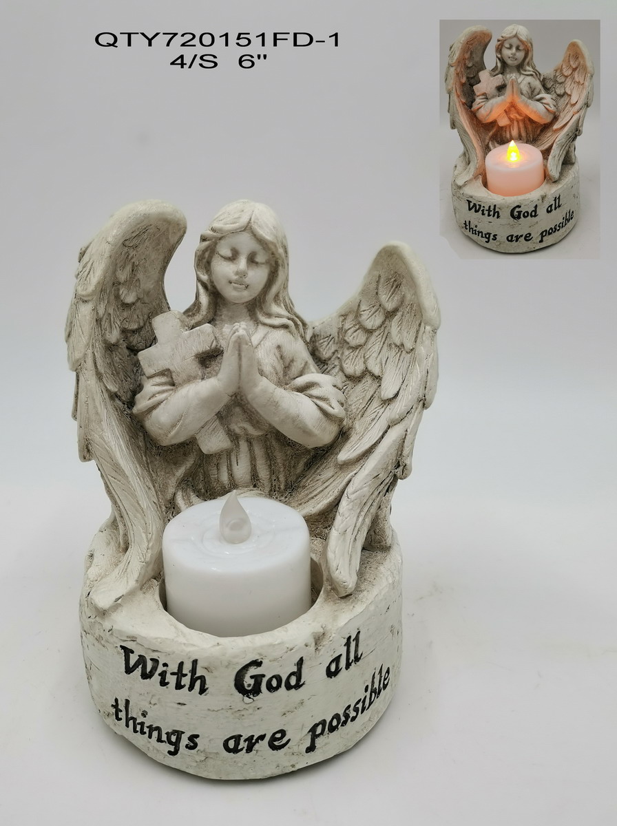Cemetery angel with LED