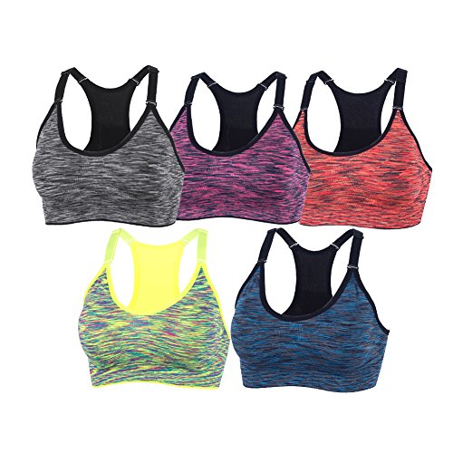 Women Adjustable Strap and Removable Pad Tank Top Racerback Sports Bra