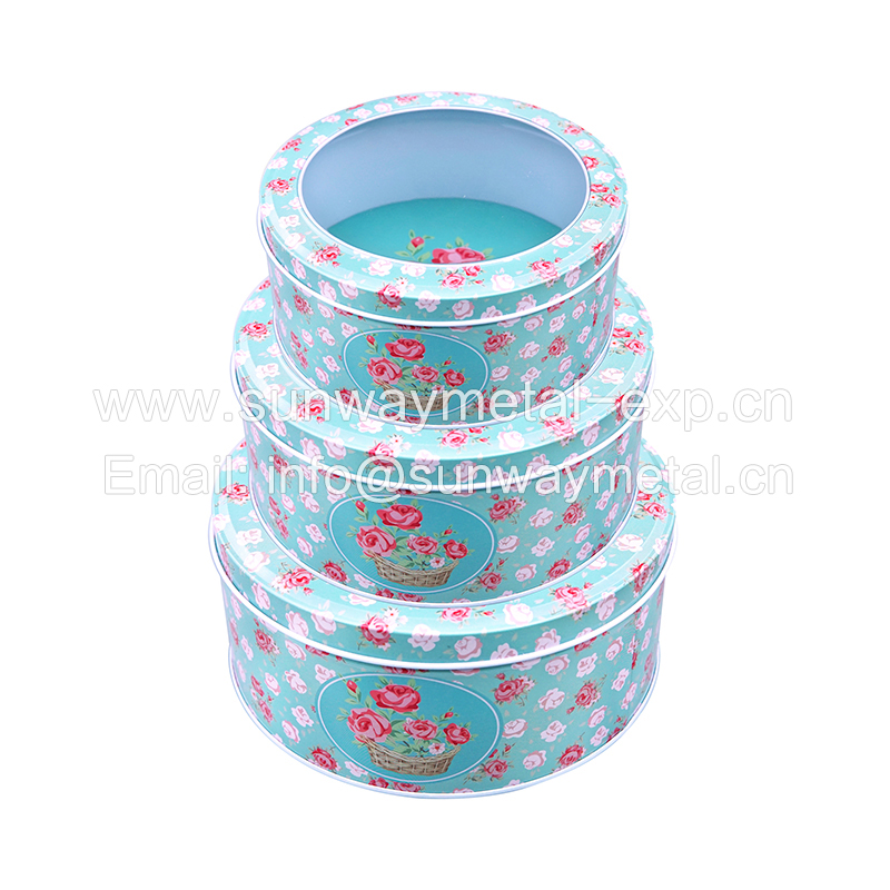Christmas Tin Box Set with window