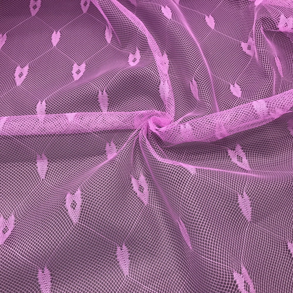 100% Polyester Pink Peach Hearts style Mosquito Mesh Fabric