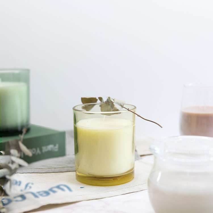Glass scented candle jar