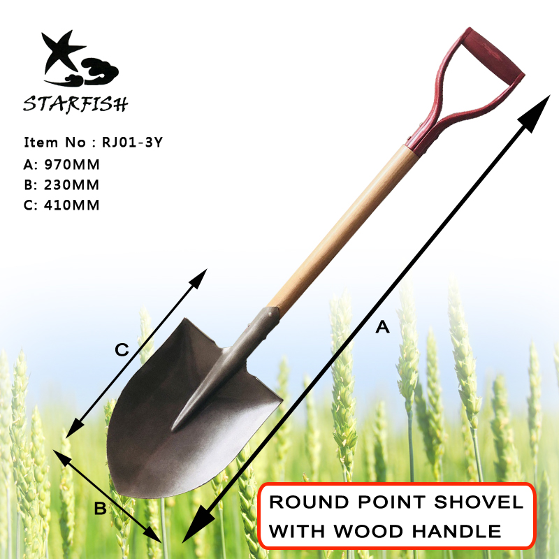 Round Point Shovel With Wood Handle