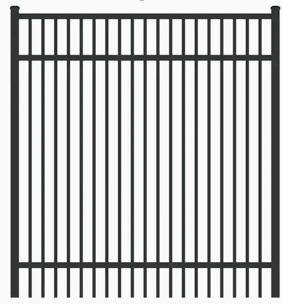Ironcraft Cheshire Black Powder-Coated Aluminum Post-and-Rail Flat-Top Decorative Metal Fence Gate