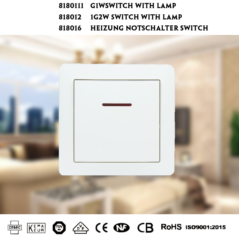 818 series wall switch with led lamp