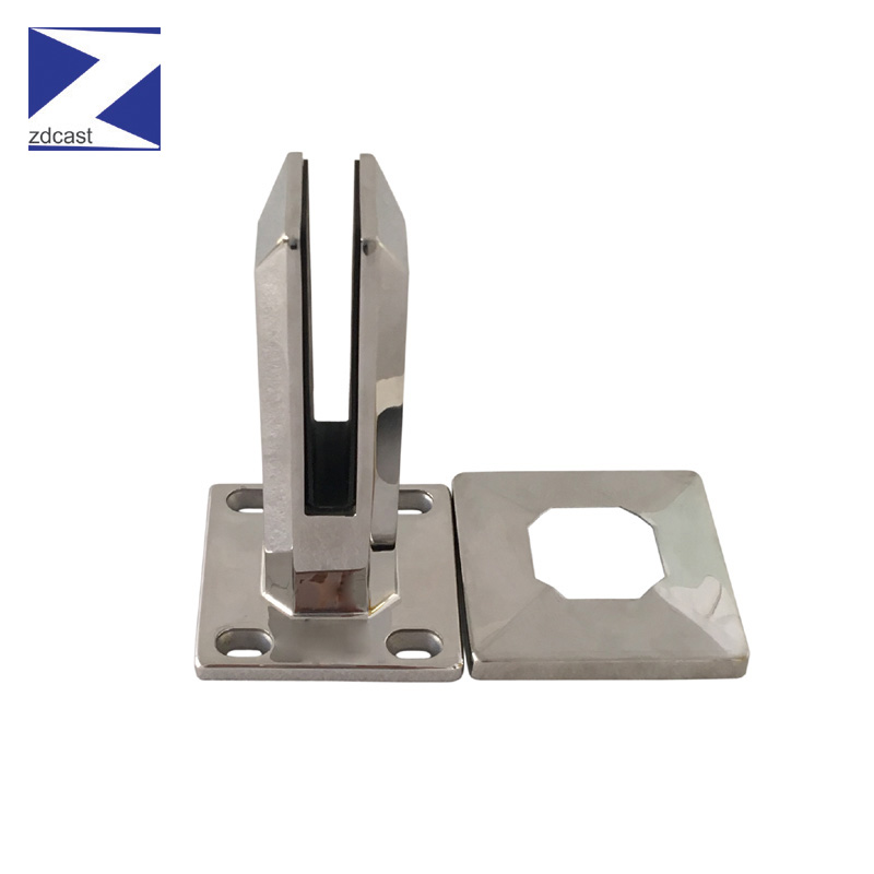 Stainless Steel Square Base Mount Glass Spigot