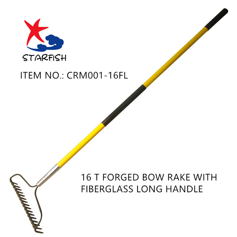 Forged Bow Rake With Fiberglass Long Handle