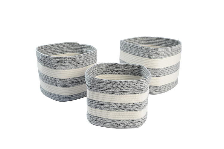 recycled cotton rope storage baskets-GRS