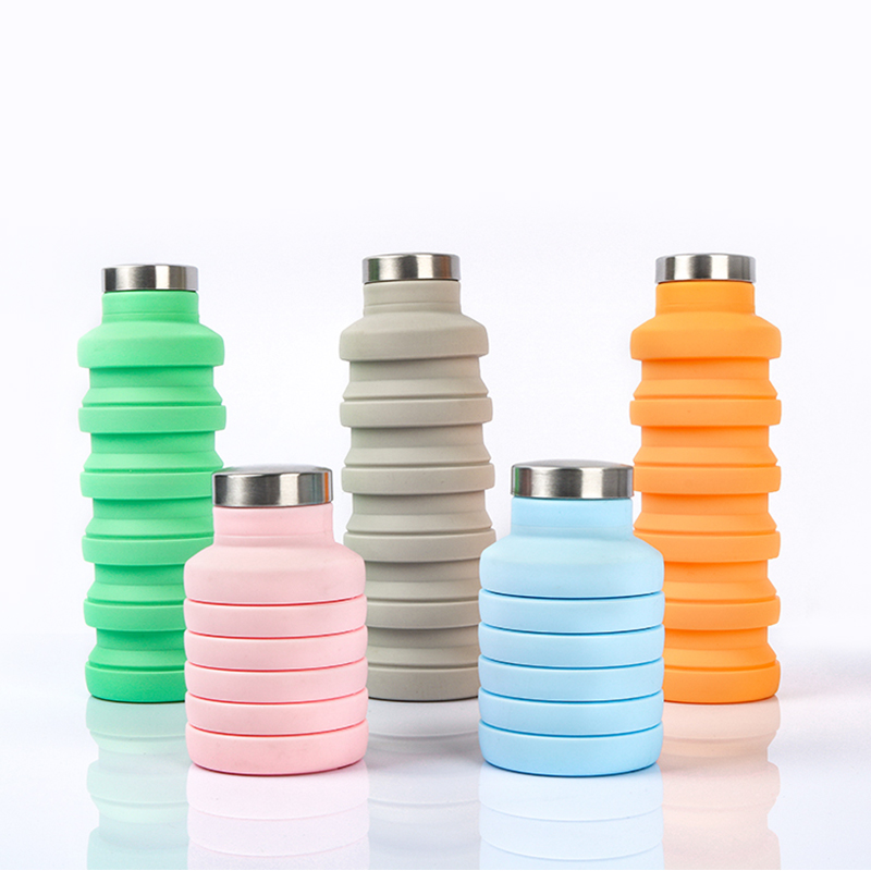 BPA Free Silicone Drink Bottle Travel Outdoor Trainning Accessory Water Flask Custom Design Collapsible Sport Water Bottle