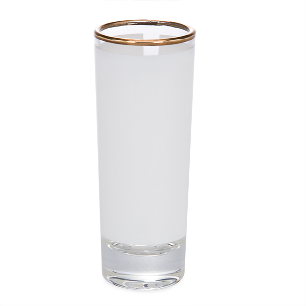 2.5 oz Shot Glass Gold Rim