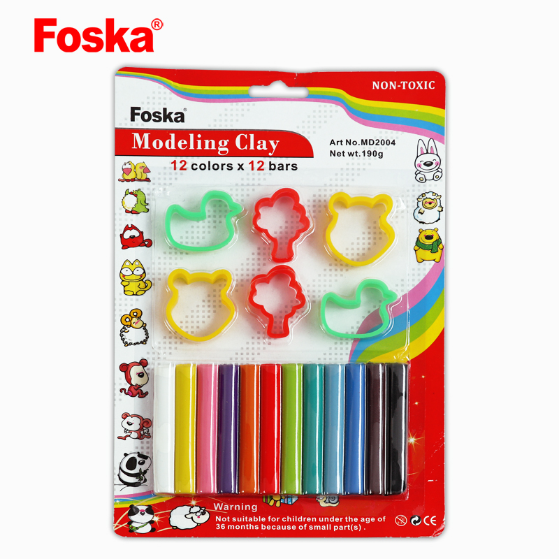 Foska Kids Colorful Non-toxic Air Dry Polymer plasticine Modelling Clay