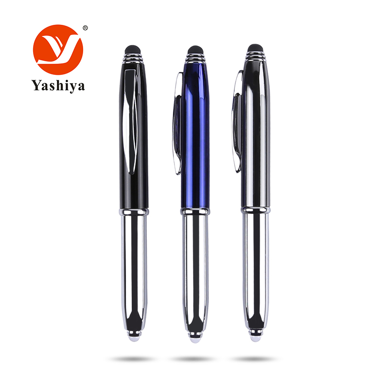Asia stationery SYT201H brass stylus ball pen with light at the top