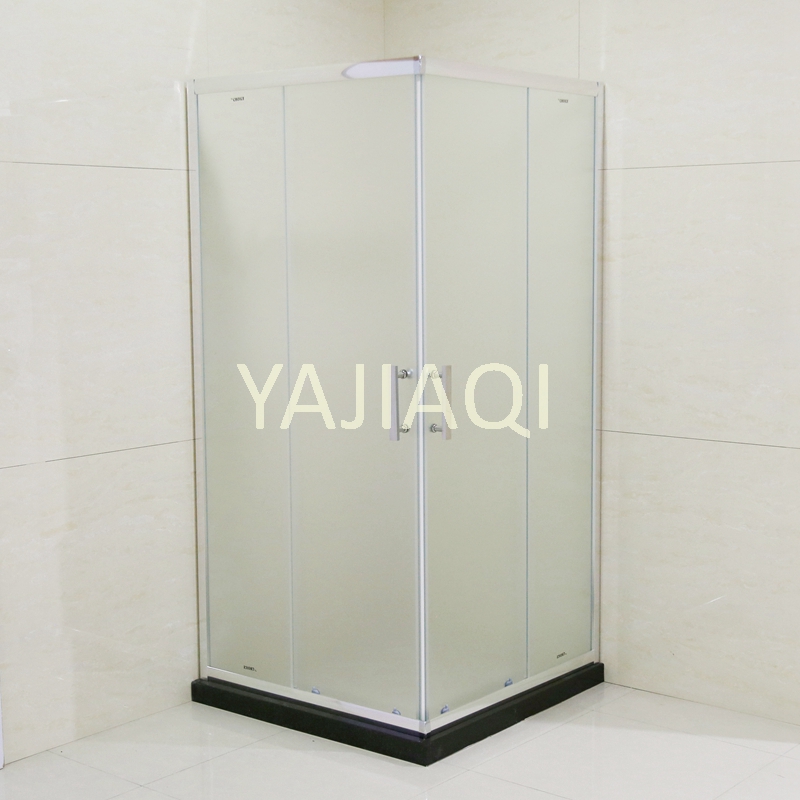 Simple shower cabin with fabric glass