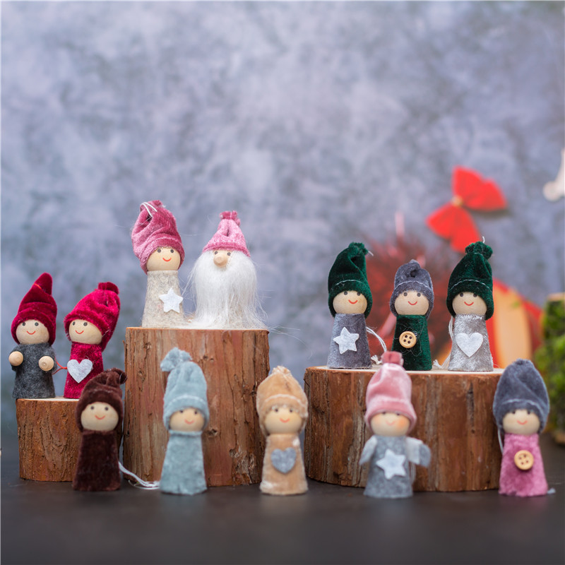 Christmas decorations christmas dolls felt christmas boy and girls handmade christmas tree ornaments