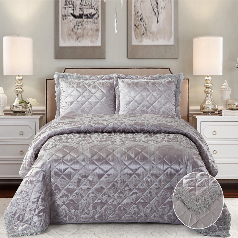 Жаккардовые покрывало с нежным угловым кружевом/bedcover with pillowcase /jacquard