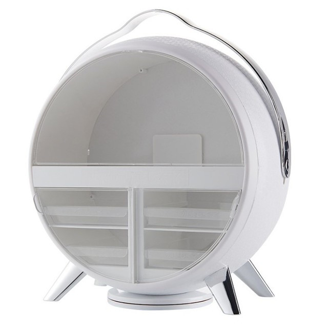 Water & Dusty-proof Cosmetic Storage Box With LED Makeup Mirror