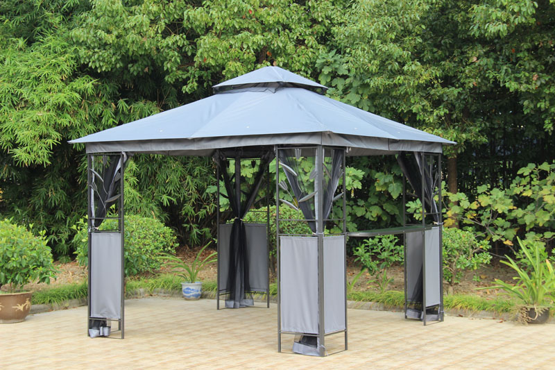 3×3M Tulip steel gazebo w/ mosquito net w/ bar