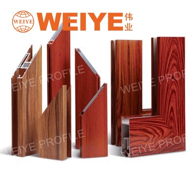 wooden grain aluminium profile