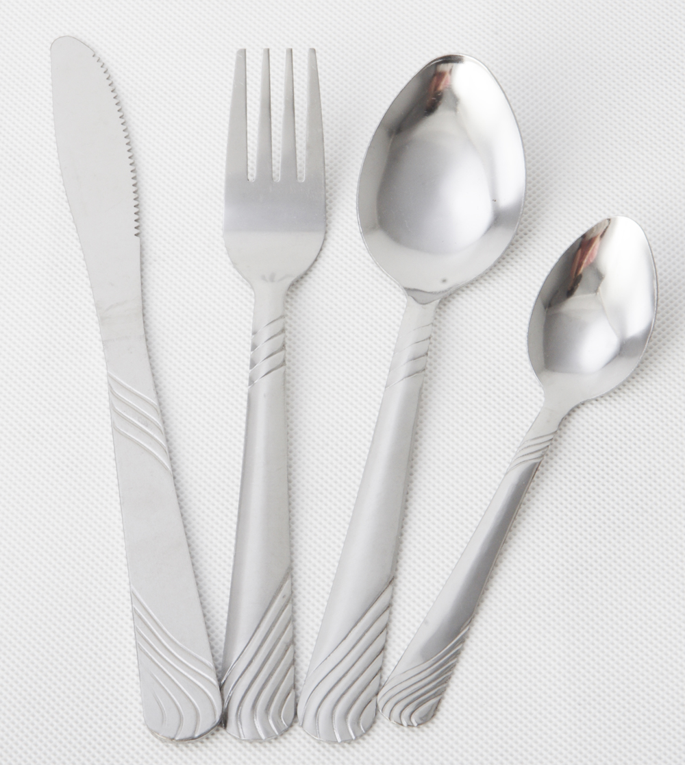 RGS-S5125-T SS410 stainless steel Corrugated 16-piece of dinnerware set 410