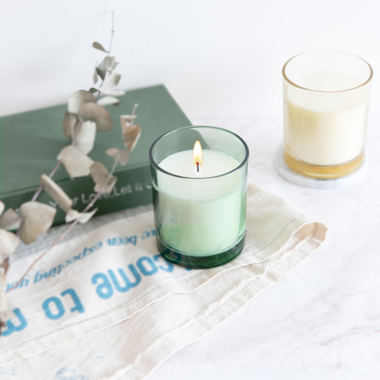 Glass scented candle jar
