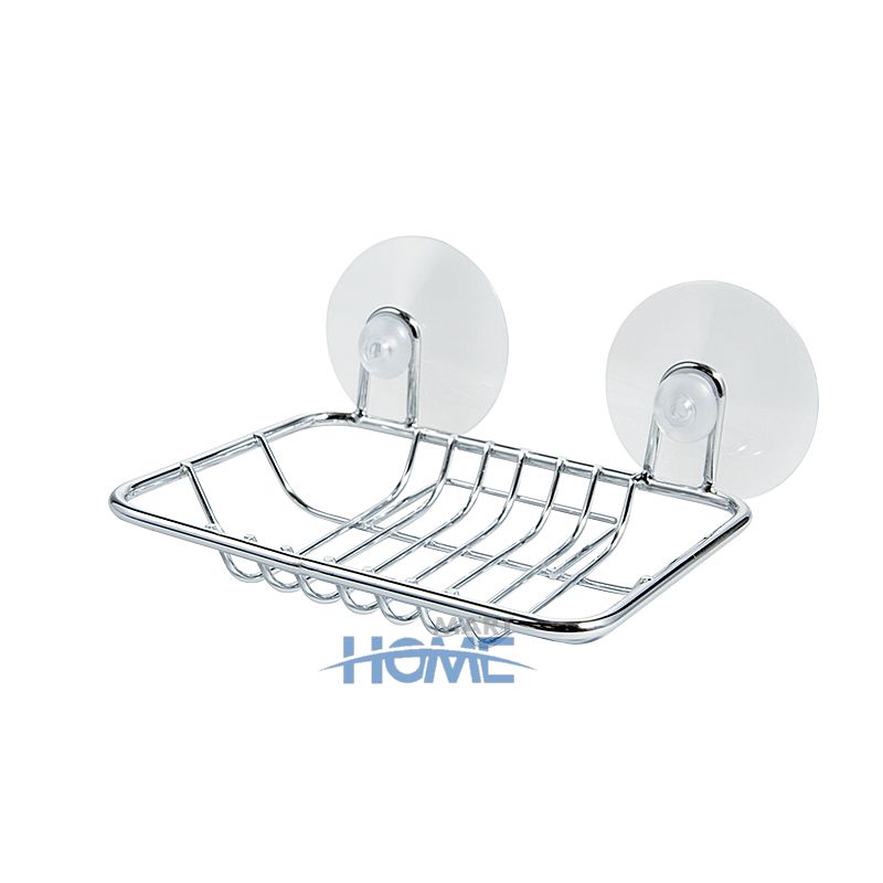 Wall Mounted Shower Soap Holder Metal Wire Bathroom Storage Hanging Basket Suction Cup Rack Bathroom Rack Holder Soap Holder